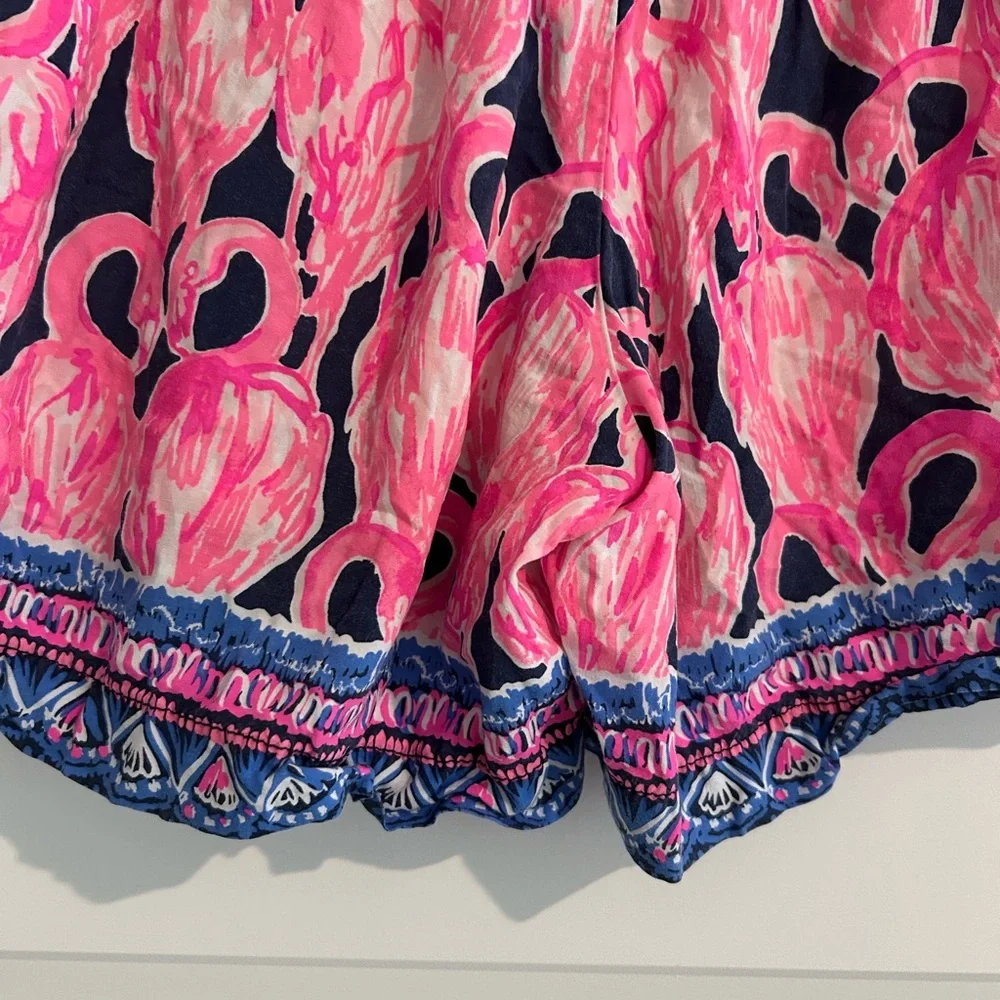 Lilly Pulitzer Katia Flamingo Shorts Pink Blue Size XS